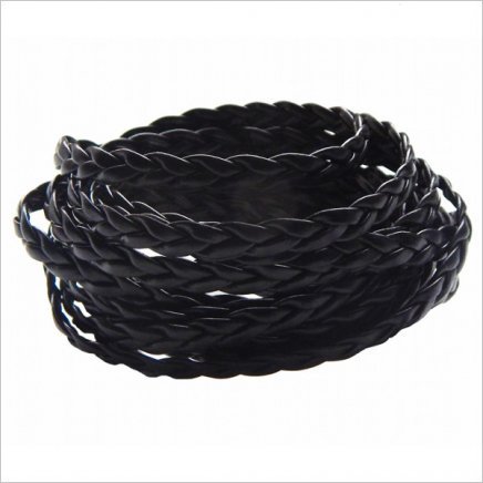 Vrkôčik - imitácia kože 5 mm čierna 0,5 m (2102)